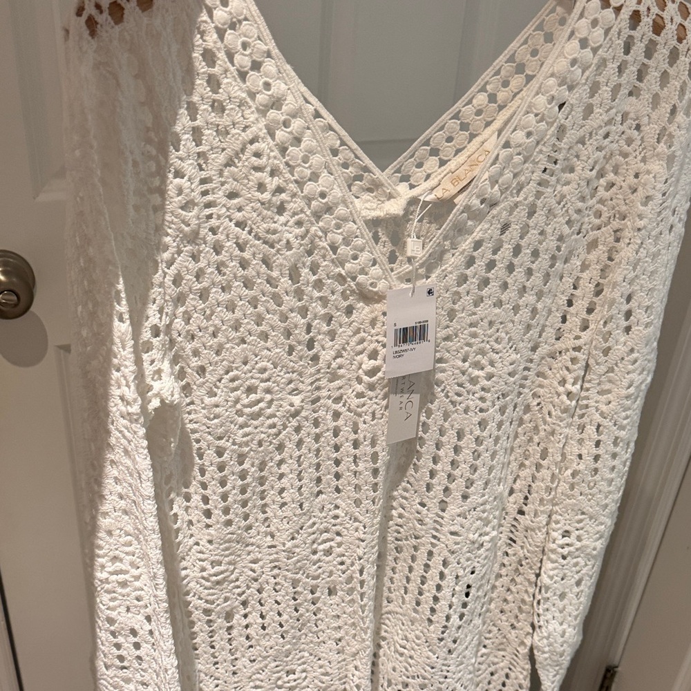 NWT La Blanca Waverly Crochet Swim Cover Up Tunic - Picture 14 of 15